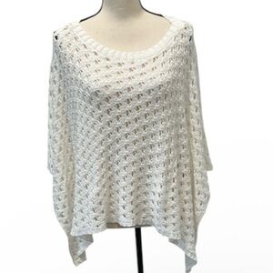 NY Collection Cream Knit Poncho